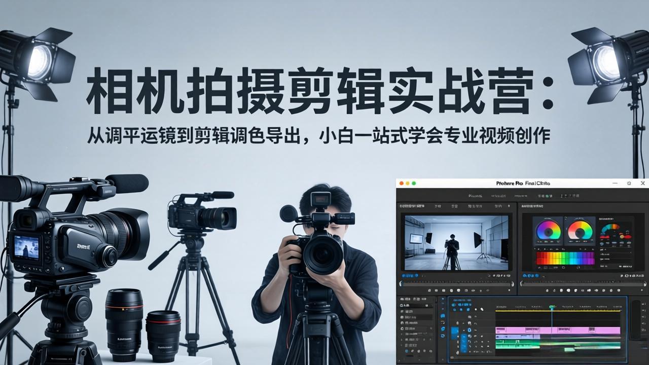 （18002期）相机拍摄剪辑实战营：从调平运镜到剪辑调色导出，小白一站式学会专业视频创作|无忧资源社