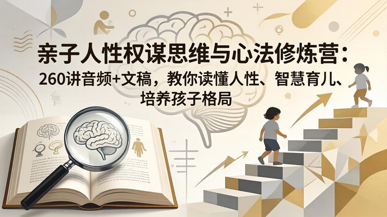 （18076期）亲子人性权谋思维与心法修炼营：260讲音频+文稿，教你读懂人性、智慧育儿、培养孩子格局|无忧资源社