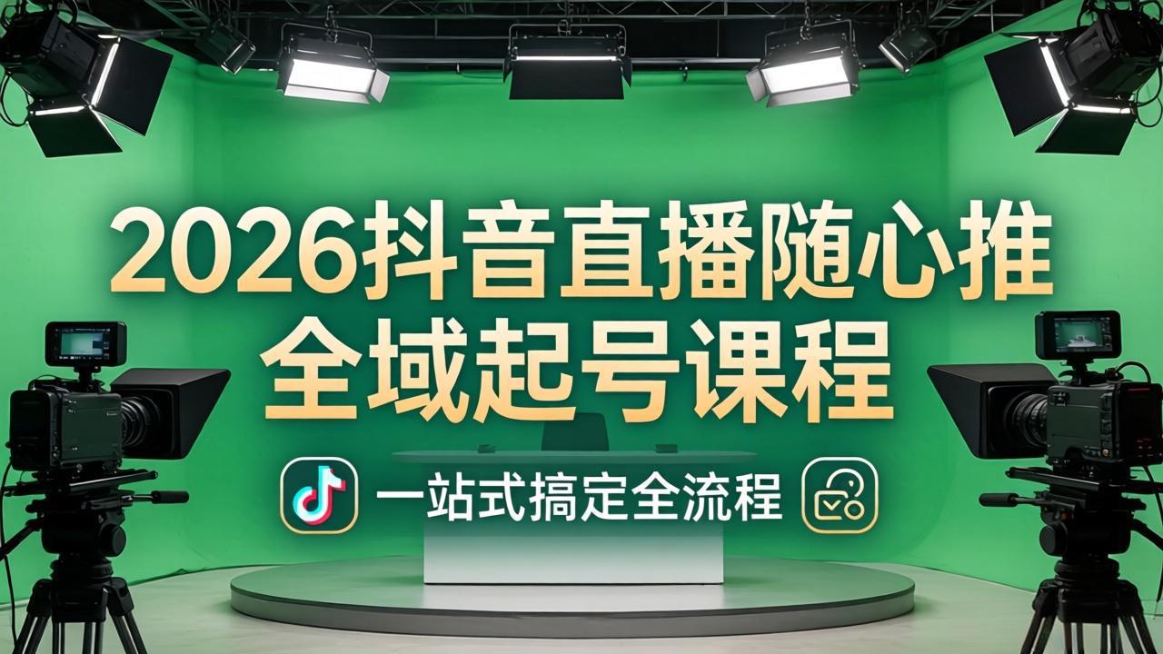（18094期）2026抖音直播随心推全域起号课程(更新4月18)：一站式搞定直播起号、稳号、放量全流程|无忧资源社