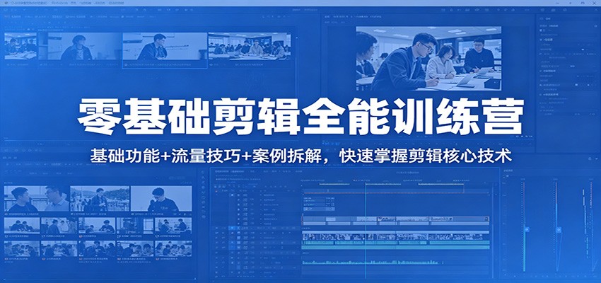 零基础剪辑全能训练营：基础功能+流量技巧+案例拆解，快速掌握剪辑核心技术|无忧资源社