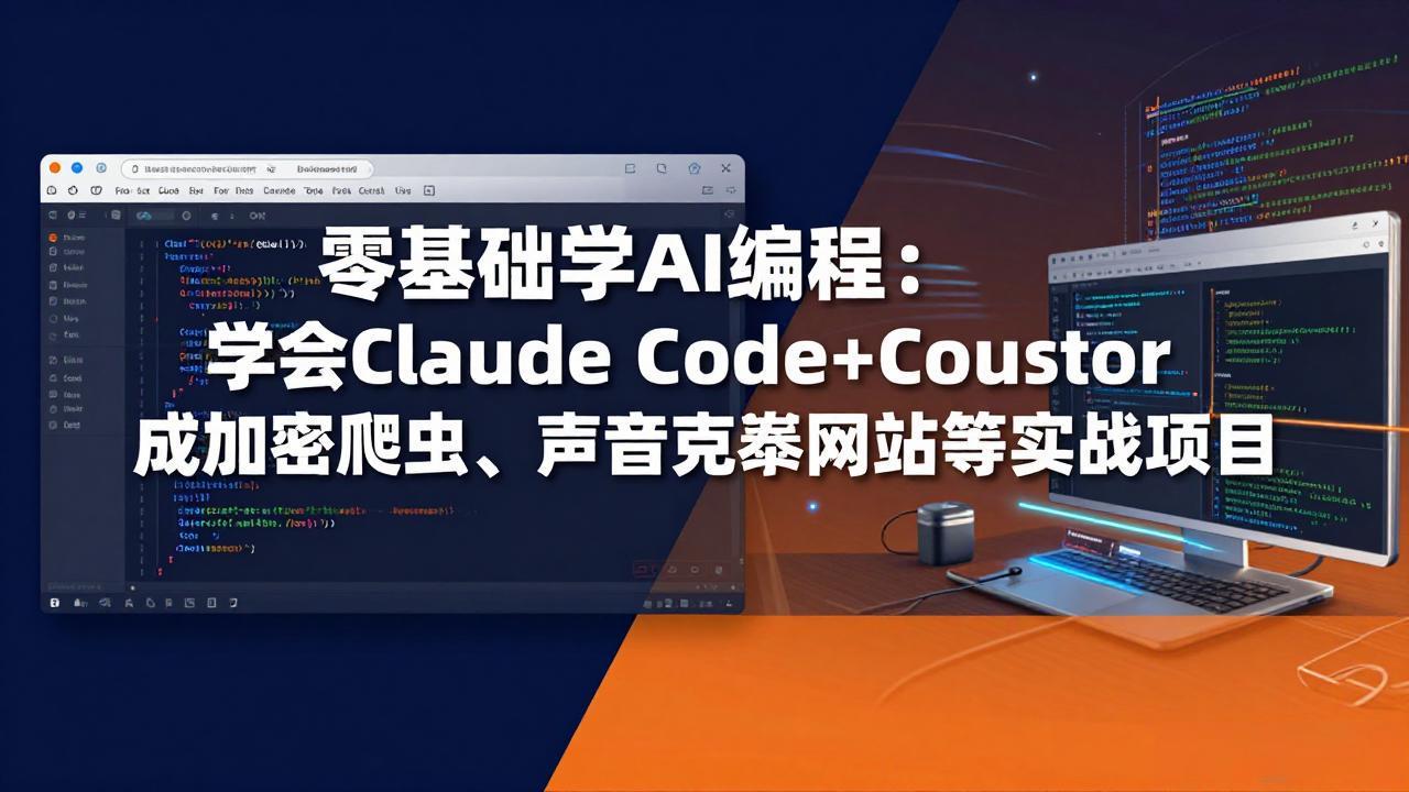 （17941期）零基础学AI编程：学会Claude Code+Cursor完成加密爬虫、声音克隆网站等实战项目|无忧资源社
