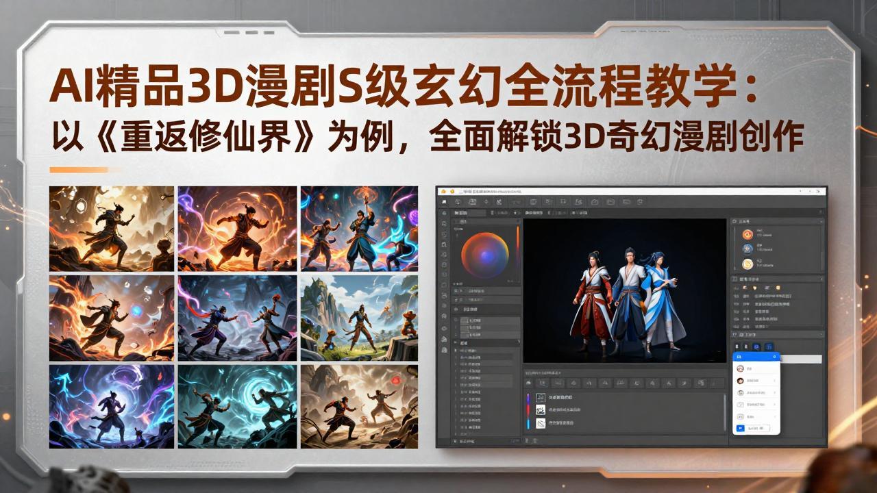 （17882期）AI精品3D漫剧S级玄幻全流程教学：以《重返修仙界》为例，全面解锁3D奇幻漫剧创作|无忧资源社