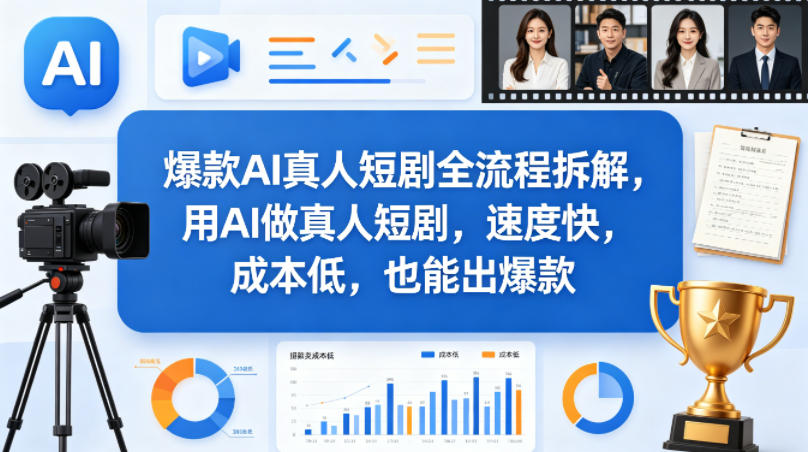 爆款AI真人短剧全流程拆解，用AI做真人短剧，速度快，成本低，也能出爆款|无忧资源社