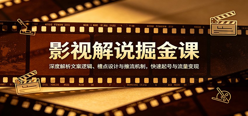影视解说掘金课：深度解析文案逻辑、槽点设计与推流机制，快速起号与流量变现|无忧资源社