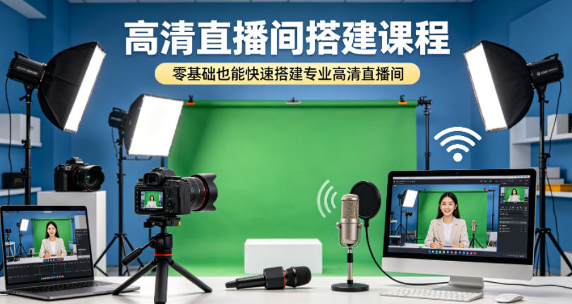 高清直播间搭建课程，零基础也能快速搭建专业高清直播间|无忧资源社