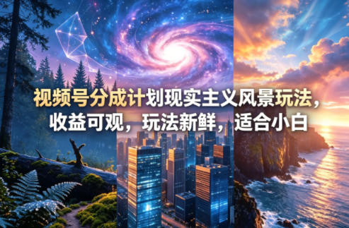 视频号分成计划现实主义风景玩法，收益可观，玩法新鲜，适合小白|无忧资源社