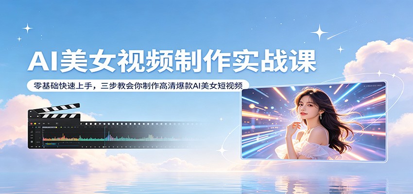 AI美女视频制作实战课:零基础快速上手,三步教会你制作高清爆款AI美女短视频|无忧资源社