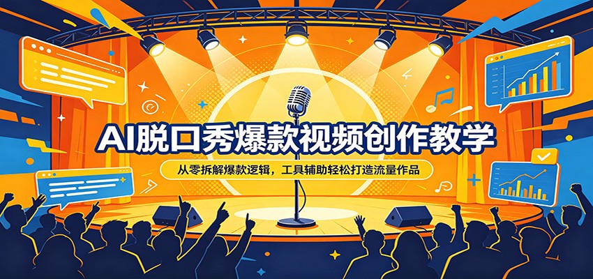 AI脱口秀爆款视频创作教学：从零拆解爆款逻辑，工具辅助轻松打造流量作品|无忧资源社