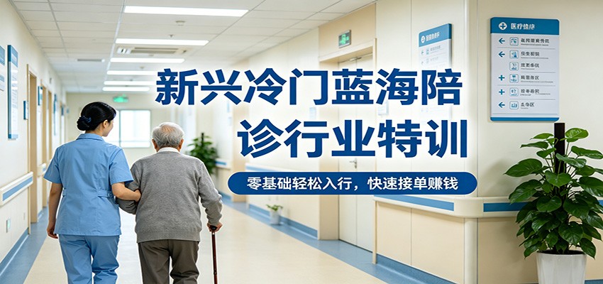 新兴冷门蓝海陪诊行业特训，零基础轻松入行，快速接单赚钱|无忧资源社