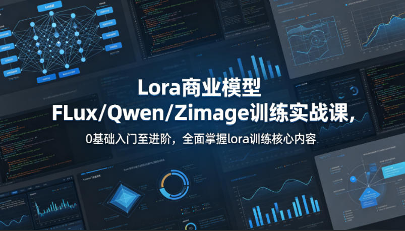 系统性学习Lora商业模型FLux／Qwen／Zimage训练实战课，0基础入门至进阶，全面掌握lora训练核心内容|无忧资源社
