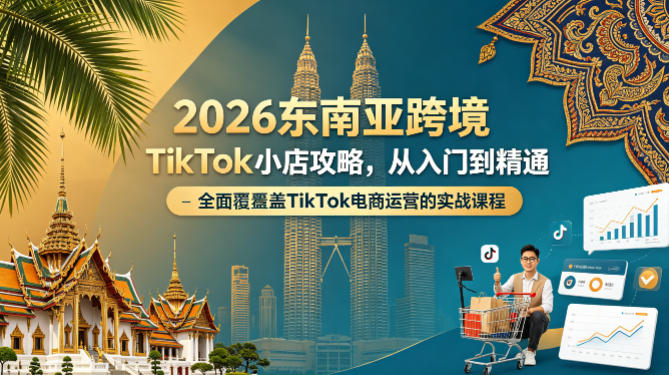 2026东南亚跨境TikTok小店攻略，从入门到精通、全面覆盖TikTok电商运营的实战课程（更新4月）|无忧资源社