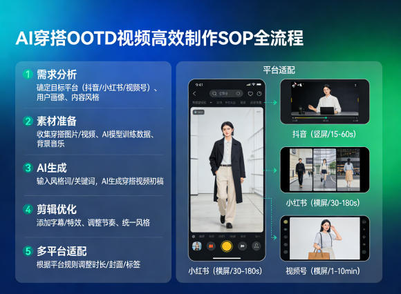 AI穿搭OOTD视频高效制作SOP全流程,适配抖音小红书视频号全平台|无忧资源社