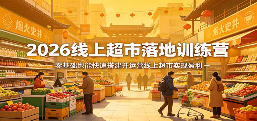 2026线上超市落地训练营，零基础也能快速搭建并运营线上超市实现盈利|无忧资源社