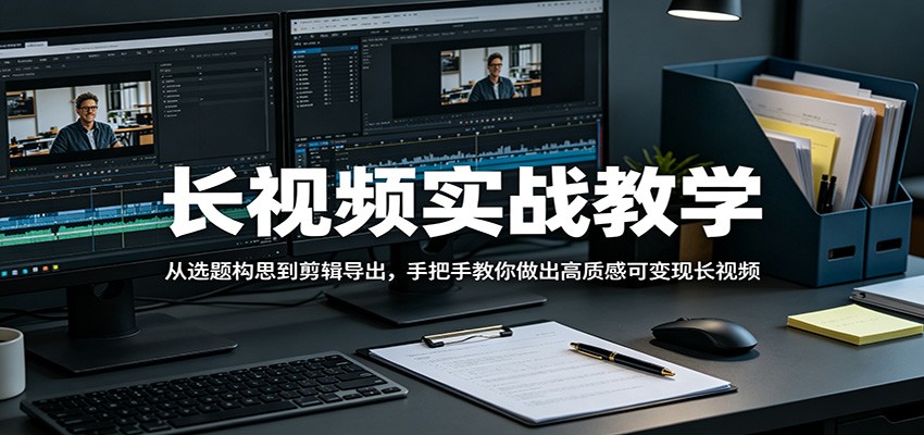 长视频实战教学，从选题构思到剪辑导出，手把手教你做出高质感可变现长视频|无忧资源社