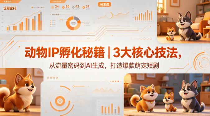 动物IP孵化秘籍｜3大核心技法，从流量密码到AI生成，打造爆款萌宠短剧|无忧资源社
