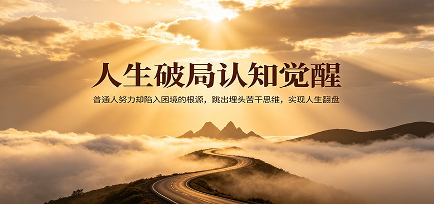 人生破局认知觉醒，普通人努力却陷入困境的根源，跳出埋头苦干思维，实现人生翻盘|无忧资源社