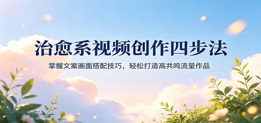 治愈系视频创作四步法：掌握文案画面搭配技巧，轻松打造高共鸣流量作品|无忧资源社