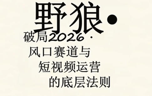 野狼团队·多平台实操运营课，覆盖AI口播、服装、好物、漫剪等热门玩法（更新4月29日）|无忧资源社