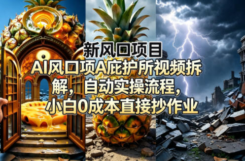 新风口项目AI庇护所视频拆解，自动实操流程，小白0成本直接抄作业|无忧资源社