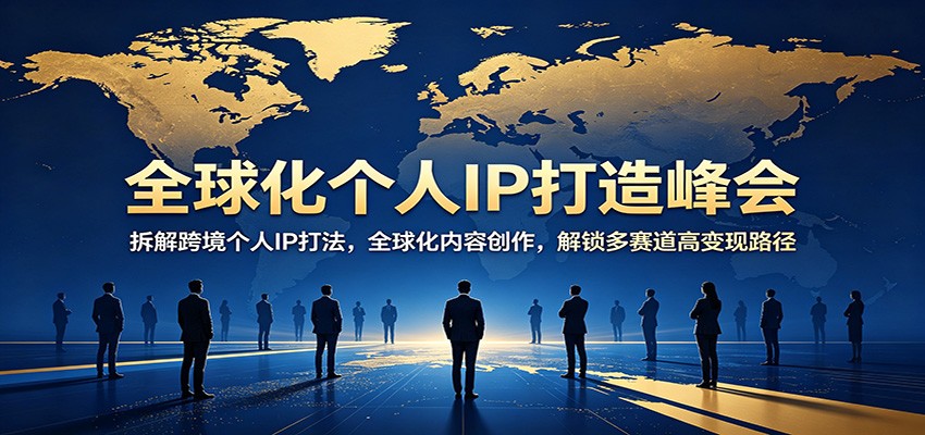 全球化个人IP打造峰会：拆解跨境个人IP打法，全球化内容创作，解锁多赛道高变现路径|无忧资源社