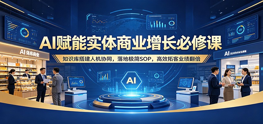 AI赋能实体商业增长必修课：知识库搭建人机协同，落地极简SOP，高效拓客业绩翻倍|无忧资源社