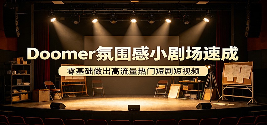 Doomer氛围感小剧场速成，零基础做出高流量热门短剧短视频|无忧资源社