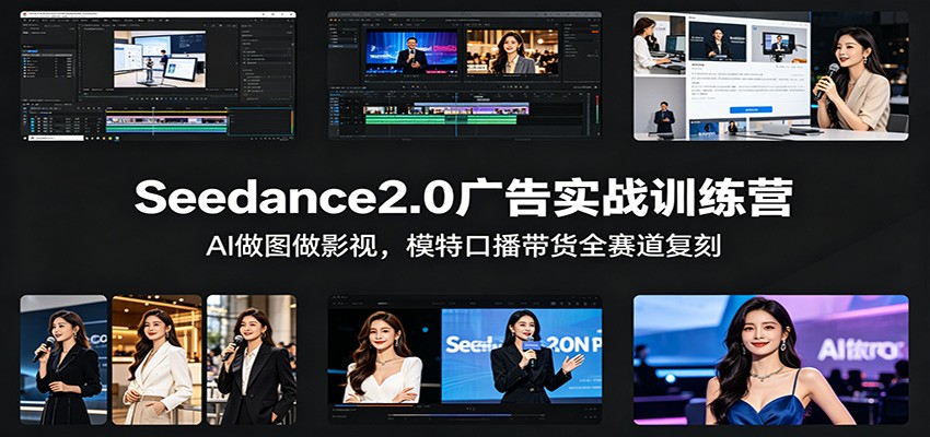 Seedance2.0广告实战训练营：AI做图做影视，模特口播带货全赛道复刻|无忧资源社
