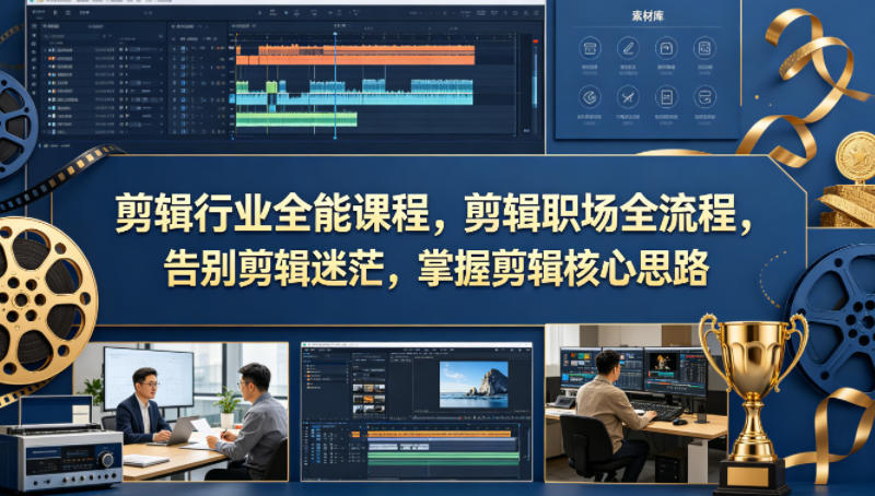 剪辑行业全能课程，剪辑职场全流程，告别剪辑迷茫，掌握剪辑核心思路|无忧资源社