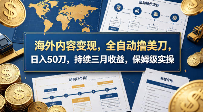 海外内容变现，全自动撸美刀，日入50刀，持续三月收益，保姆级实操【揭秘】|无忧资源社