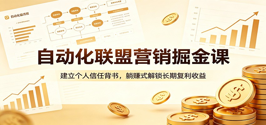 自动化联盟营销掘金课：建立个人信任背书，躺赚式解锁长期复利收益|无忧资源社