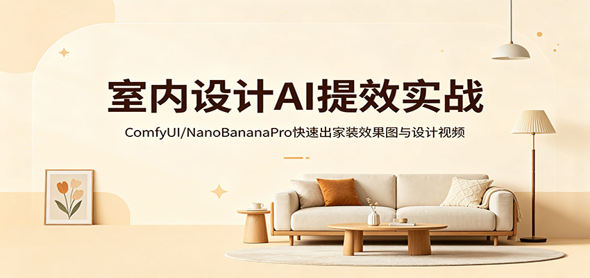 室内设计AI提效实战：ComfyUI/NanoBananaPro快速出家装效果图与设计视频|无忧资源社