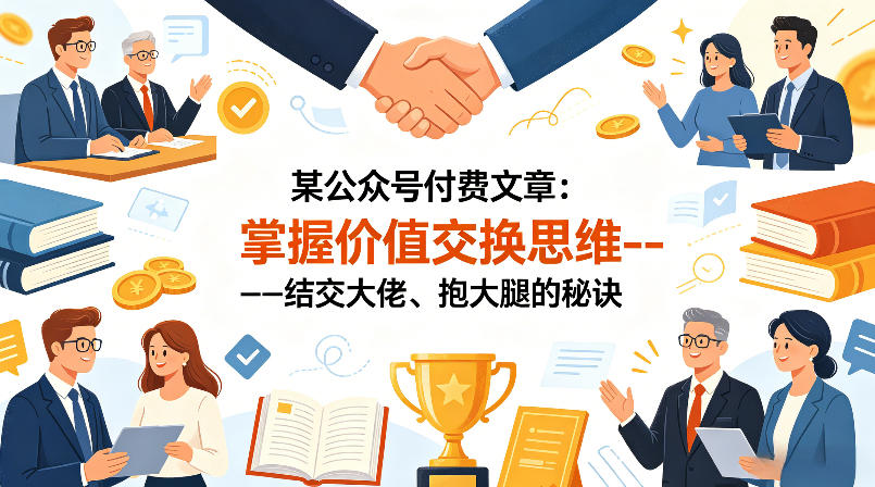 某公众号付费文章：掌握价值交换思维—-结交大佬、抱大腿的秘诀|无忧资源社