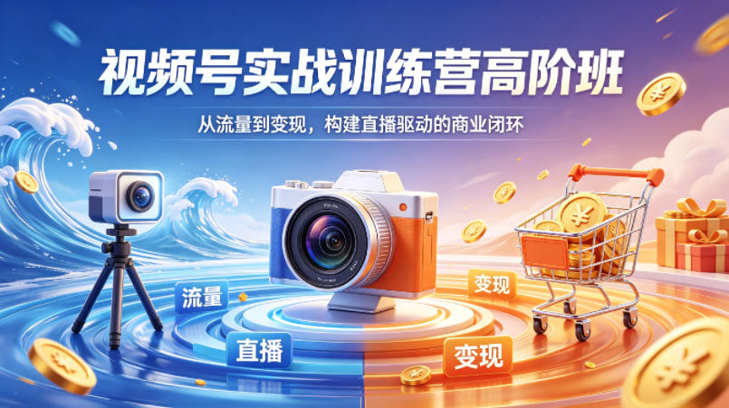 视频号实战训练营高阶班，从流量到变现，构建直播驱动的商业闭环（26年4月）|无忧资源社