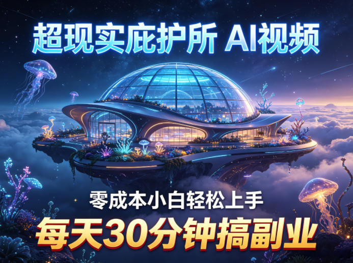 超现实庇护所AI视频项目拆解，零成本小白轻松上手，每天30分钟搞副业|无忧资源社