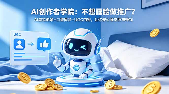 （18599期）AI创作者学院：不想露脸做推广？AI虚拟形象+口型同步+UGC内容，让你安心睡觉照样赚钱|无忧资源社
