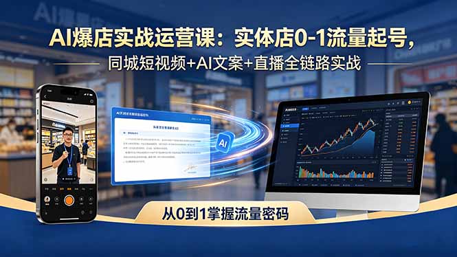 （18451期）AI爆店实战运营课：实体店0-1流量起号，同城短视频+AI文案+直播全链路实战|无忧资源社