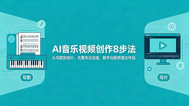 （18340期）AI音乐视频创作8步法：从写歌到成片，无需专业功底，新手也能快速出作品|无忧资源社