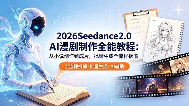 （18537期）2026Seedance2.0 AI制作全能教程：从小说创作到成片，批量生成全流程拆解|无忧资源社