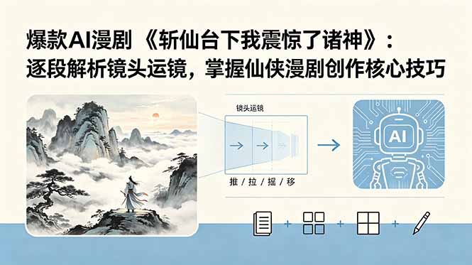 （18620期）爆款AI漫剧《斩仙台下我震惊了诸神》：逐段解析镜头运镜，掌握仙侠漫剧创作核心技巧|无忧资源社