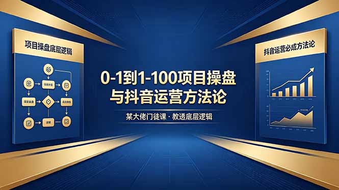 （18382期）0-1到1-100怎么建？某大佬门徒课教透项目操盘底层逻辑+抖音运营必成方法论|无忧资源社