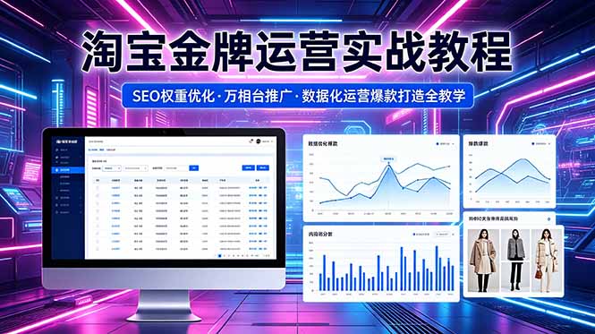 （18507期）2026 淘宝金牌运营实战教程，SEO权重优化万相台推广，数据化运营爆款打造全教学|无忧资源社