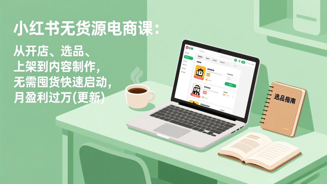 （18420期）小红书无货源电商课(5月12更新)：从开店、选品、上架到内容制作，无需囤货快速启动，月盈利过万|无忧资源社