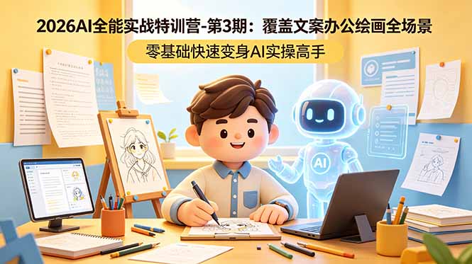 （18572期）2026AI全能实战特训营-第3期：覆盖文案办公绘画全场景 零基础快速变身AI实操高手|无忧资源社