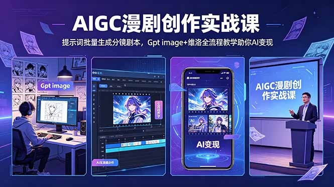 （18482期）AIGC漫剧创作实战课-更新5月16，提示词批量生成分镜剧本，Gpt image+维洛全流程教学助你AI变现|无忧资源社
