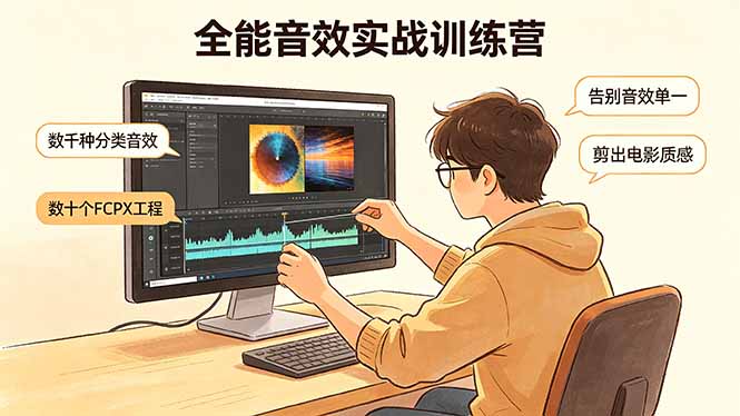 （18287期）全能音效实战训练营：数千种分类音效+数十个FCPX工程，告别音效单一，剪出电影质感|无忧资源社