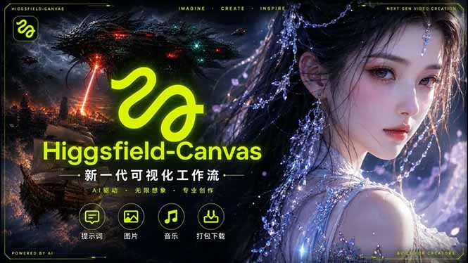 （18502期）Higgsfield Canvas AI视频制作详解，节点式工作流搭建，重构新式视频创作完整教程|无忧资源社