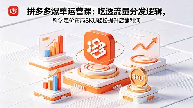 （18577期）拼多多爆单运营实战课：吃透流量分发逻辑，科学定价布局SKU轻松提升店铺利润|无忧资源社
