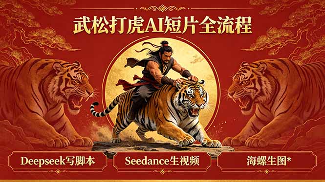 （18370期）武松打虎AI短片全流程：Deepseek写脚本+Seedance生视频+海螺生图|无忧资源社