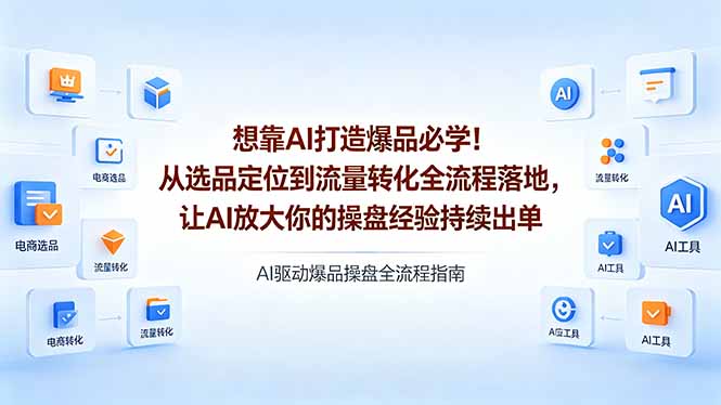 （18327期）想靠AI打造爆品必学！从选品定位到流量转化全流程落地，让AI放大你的操盘经验持续出单|无忧资源社