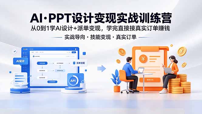 (18458期)AI·PPT设计变现实战训练营,从0到1学AI设计+派单变现,学完直接接真实订单赚钱|无忧资源社
